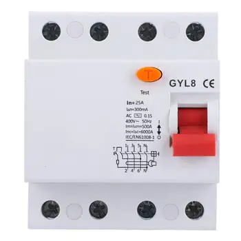 

RCBO Residual Current Circuit Breaker 4P 400V AC 50/60Hz 25A 40A 63A MCB Circuit Breaker with Leakage Protection GYL8