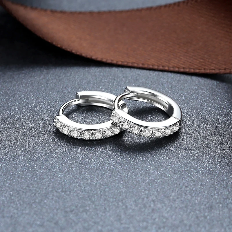 Hoop Earrings 925 Sterling Silver Crystal Circle Earring For Women Making Female Models Suitable for Valentine's Day Gift Party Engagement