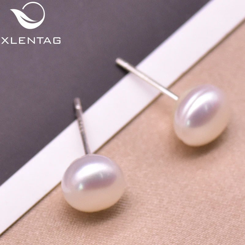 Серьги-гвоздики XlentAg из натурального высококачественного жемчуга набор женских