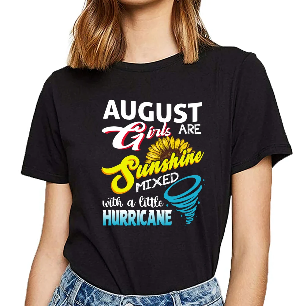 Топы футболка Женская забавная с надписью August girls are sunshine женская на день рождения