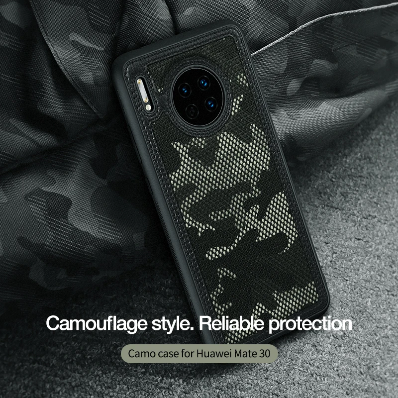 Камуфляжный чехол NILLKIN для huawei mate 30 TPU+ PC камуфляжный чехол для телефона s - Цвет: Черный