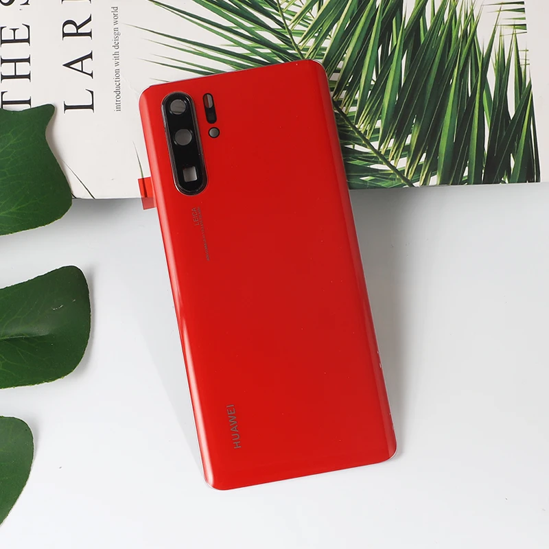 Корпус для huawei P30 Pro стеклянная задняя крышка батарейного отсека телефон запасные части чехол+ камера Стекло наклейка клей