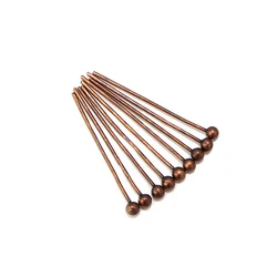 Louleur Premium Jewelry Making Head Pins - Wholesale DIY Accessories - 70mm x 100pcs (Red Copper)