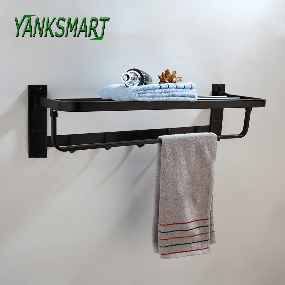 yanksmart-–-porte-serviettes-mural-en-acier-inoxydable-laque-noir-support-de-rangement-avec-crochet-accessoires-de-salle-de-bains