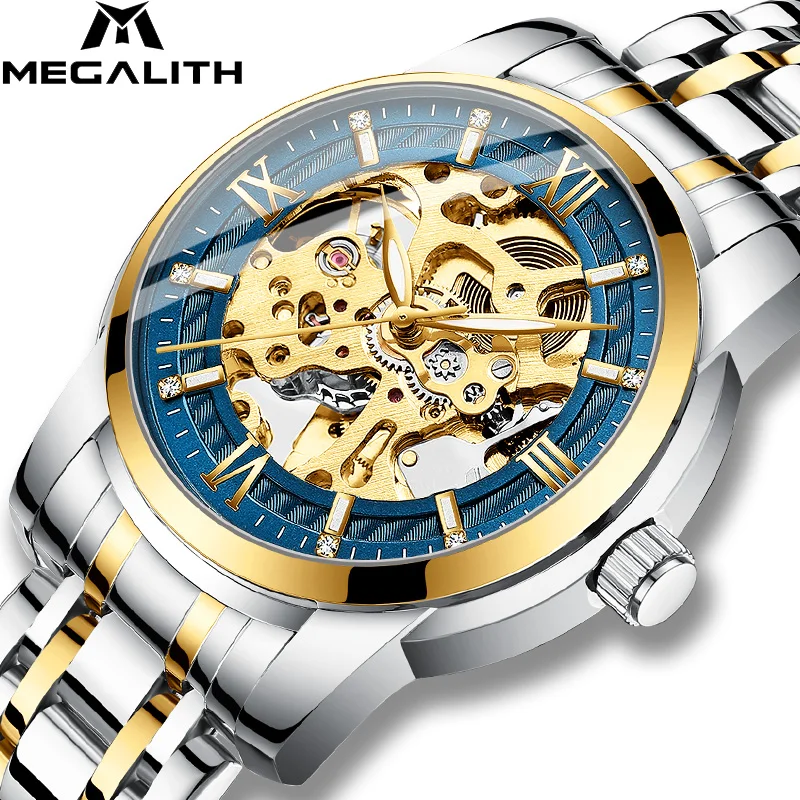 MEGALITH Montre Homme 2019 мужские часы для мужчин Роскошные Механические лучший бренд
