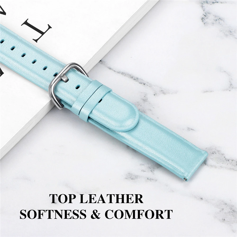 Leather Watchband Watch Bracelet for Samsung Galaxy Active 2 SM-R830 / SM-R820 Smart Watch Replacement Wrist Strap