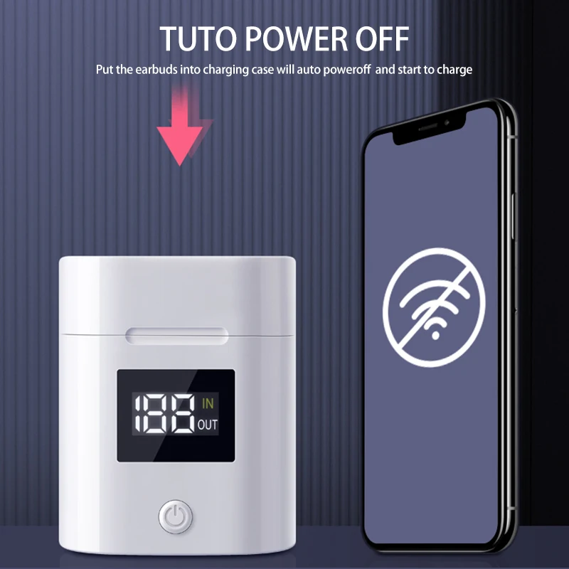 Высокое качество TWS Bluetooth 5,0 наушники стерео Бас Звук цифровой дисплей зарядный чехол Bluetooth наушники беспроводные наушники