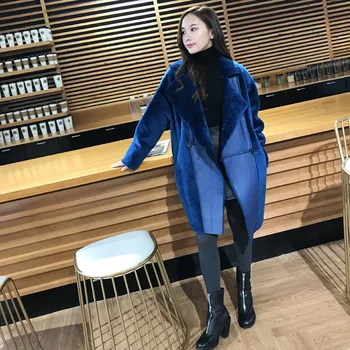 

Real Fur Coat Women Winter Natural Wool Fur Coats Long Genuine Leather Jacket Women Korean Casual Outerwear 2020 K1719 KJ3164