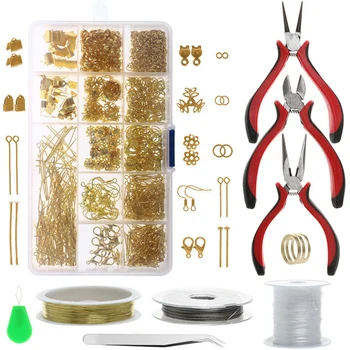 

Jewelry Making Starter Kit Repair Tool Set DIY Crafts Wire Pliers Accessories