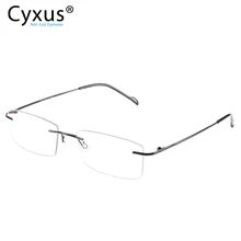 Cyxus, анти-синий светильник, очки для снятия напряжения, прозрачные линзы, прямоугольные, унисекс, гибкие, без оправы, компьютерные очки 8602