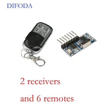 

2 receivers and 6 remotes 433mhz RF Relay Receiver Switches Module Wireless 4 CH Output Learning Button and 433 Mhz RF Remote