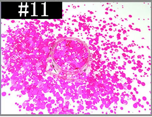 color 11 1 упаковка, 50 г нейл-арта блестящие точки пайетками смешанный 1/2/3/мм круглые точки блестящие разноцветные с узором в горошек, с блестками для рукоделия и декорирования ногтей Арт Декор - Цвет: color 11
