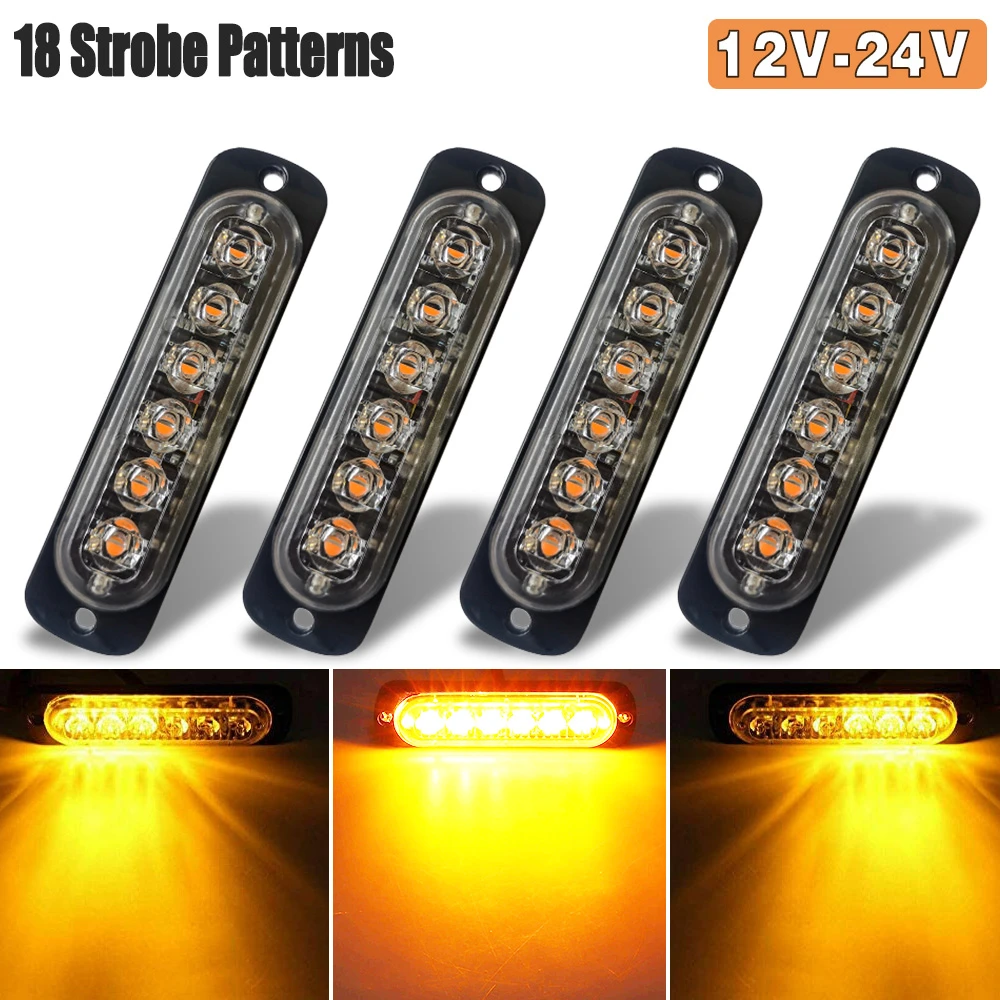 LED Side Marker Strobe Warning Lights Grille Lamp Flashing Beacon