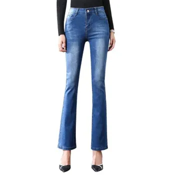 

Fashion Women Jeans Spring Autumn 2020 Women Flare Denim Pants Plus Size High Waist Loose Push Up Cowboy Trousers Female H334