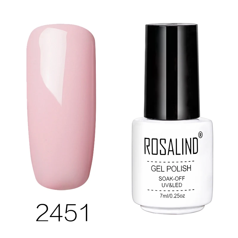ROSALIND 7 мл блеск неоновые блестки гель лак для ногтей полуперманентный УФ-лак лампа все для маникюра дизайн ногтей Топ и основа - Цвет: RC2451
