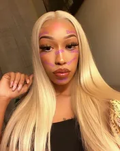 NAstyle-peluca con malla Frontal de cabello humano para mujer, postizo de encaje transparente, color rubio ceniza, Remy, brasileño, 613