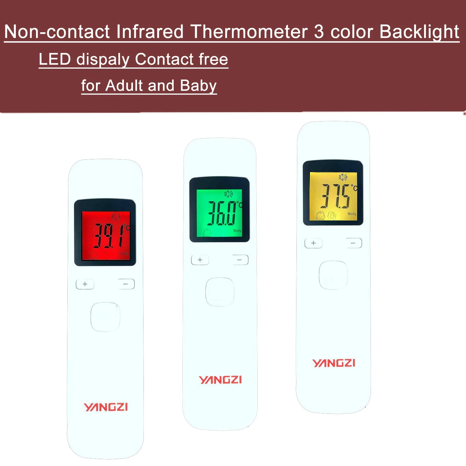 

Forehead Thermometer Non-Contact Infrared Digital Thermometer, Ear Thermometer with Fever Alarm for Baby and Adults
