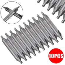 10pcs/Set 60 Degree High Speed Steel Countersinks 2.5mm Center Drill Combined Drill Bits for Hole Machining Reduces Error