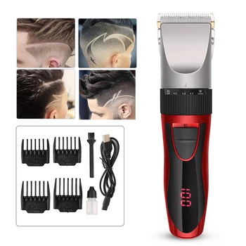 

Adult Children's Haircut Hair Clipper Professional Electric Hair Trimmer Ceramic cutter head USB Charging With LCD display