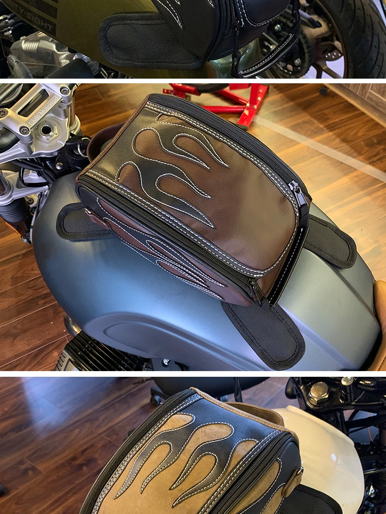 Motorcycle tank bag oil fuel tank bag motorbike saddle Harley Sportster 883 1200 XL Touring Softail Dyna Road King motorcycle tank bag