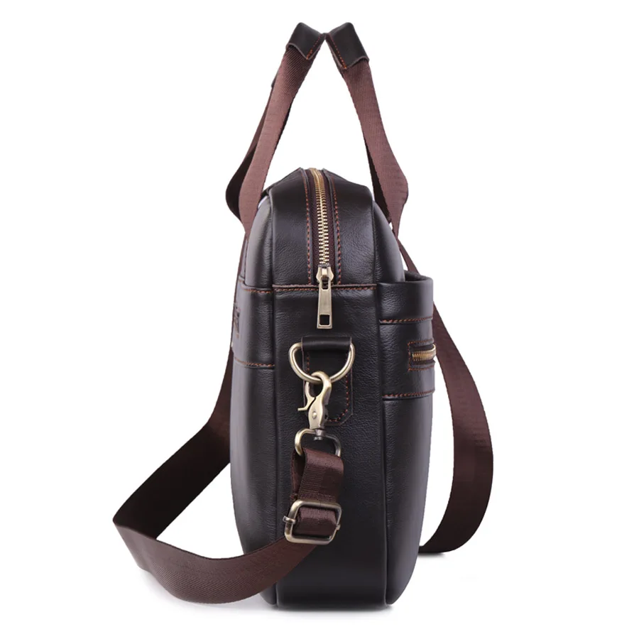 GO-LUCK, натуральная кожа, 15 дюймов, Сумка с верхней ручкой, деловой портфель, мужская сумка через плечо, мужская сумка-мессенджер, сумка для ноутбука