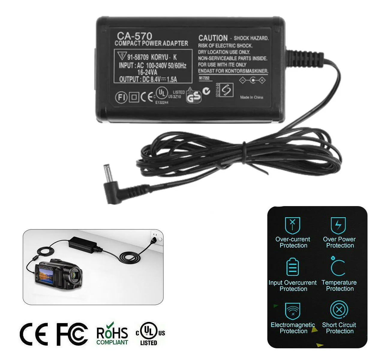 Battery Charger for Canon LEGRIA HF M31 HF M32 HF M36 Flash Memory Camcorder 