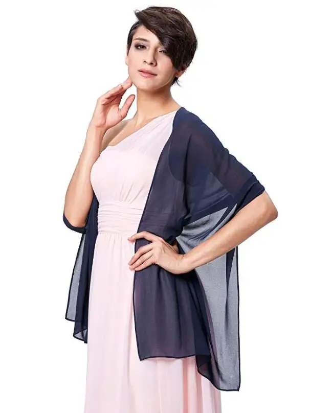 Navy Blue Летняя коллекция женские аксессуары шифоновая Свадебная шаль Наплечные Чехлы дополнительные цвета хорошее качество - Цвет: Navy Blue
