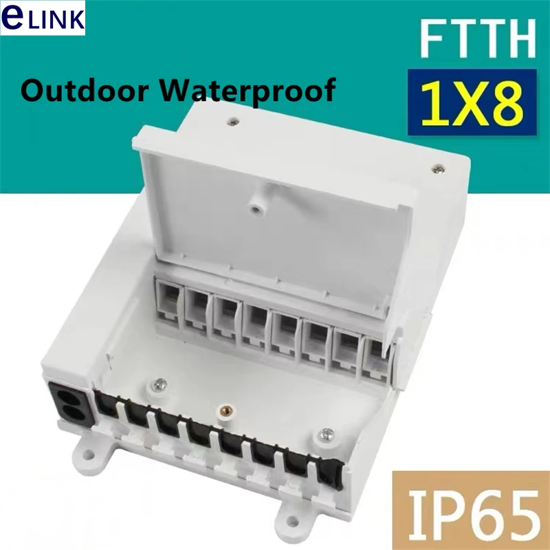 

ABS Waterproof PLC Splitter Fusion Box, Outdoor Distribution Box, FTTH Optical Fiber Junction Box, 1x8, Ukraine, 2Pcs, 8 Cores