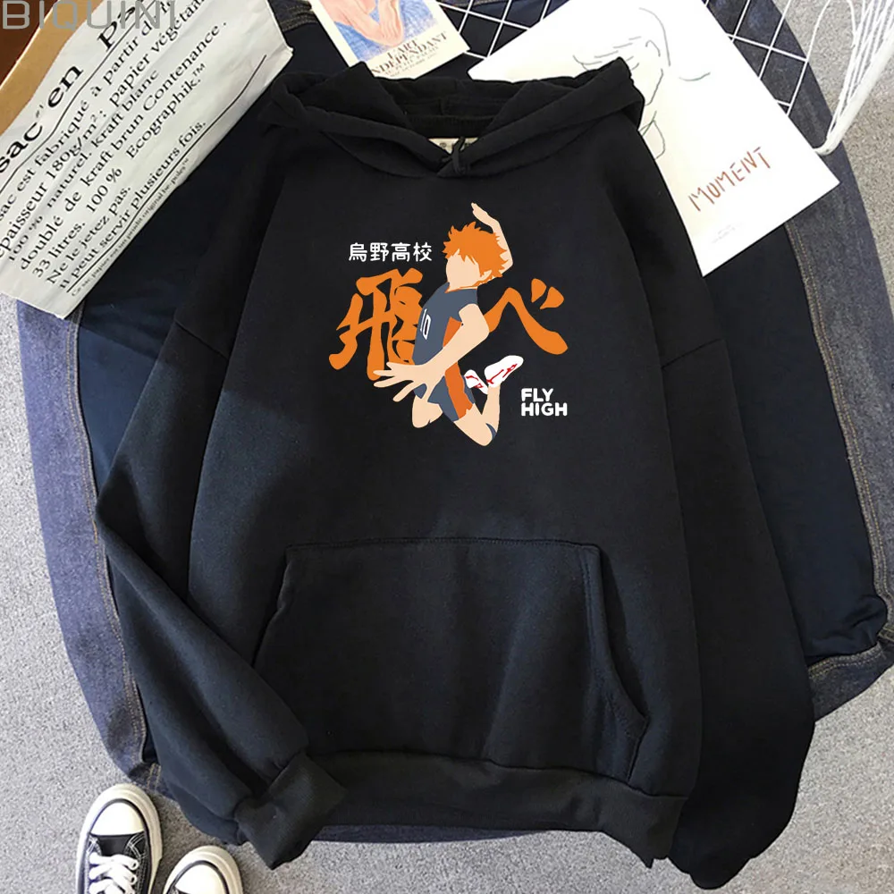 

Anime Haikyuu Hoodie Karasuno High School Shouyou Volleyball Club Print Loose Sweatshirt Unisex Cartoon Haiku Pullover Tracksuit