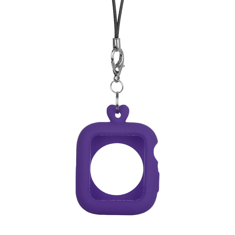 Красочный силиконовый чехол защитный чехол ремешок Цепочки и ожерелья веревка корпус для часов для Apple Watch Iwatch серии 1/2/3/4 умные аксессуары - Цвет: Purple