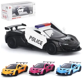 

2020 new 1/36 sports police car 570s open door pull back die-casting alloy model toy collection decoration police car children