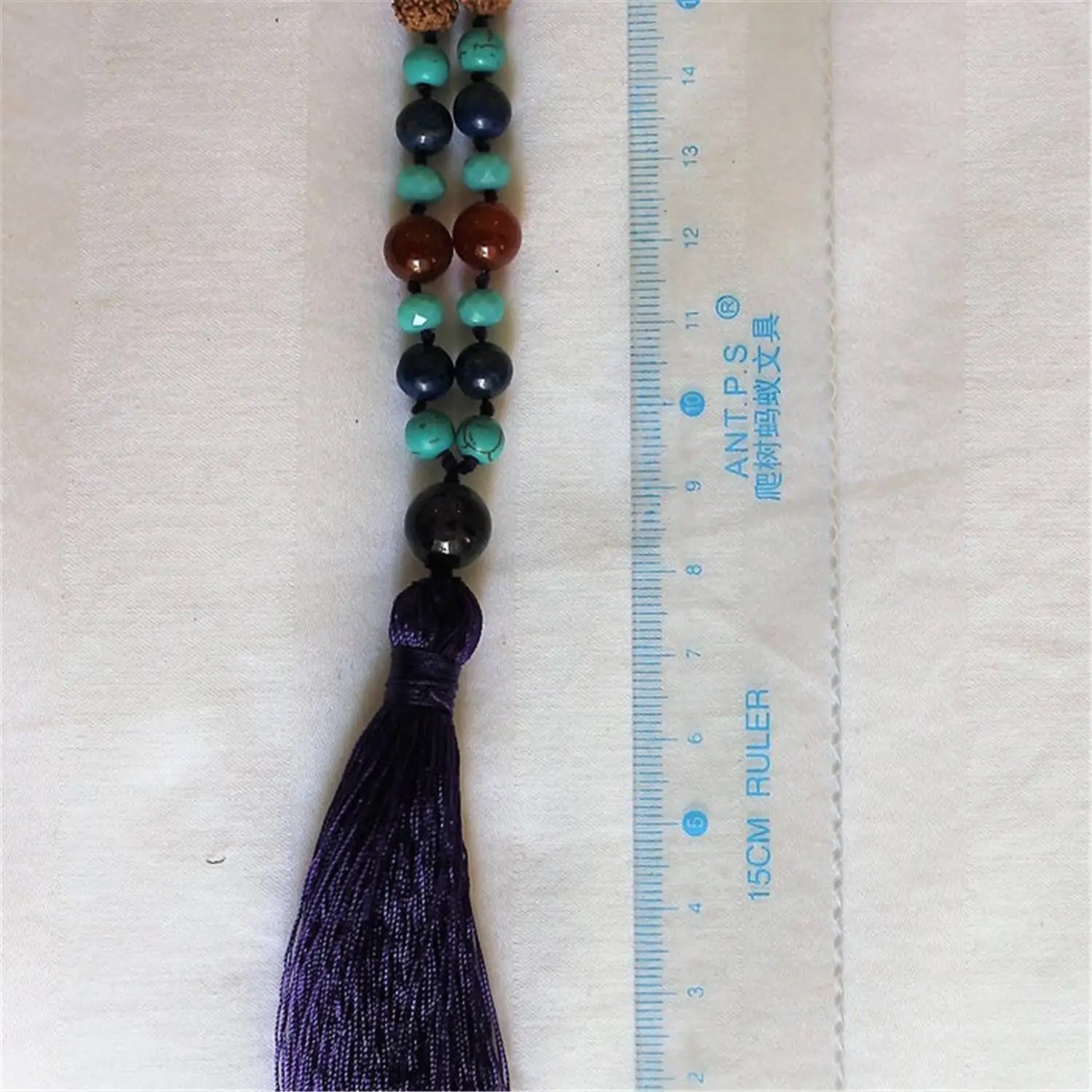 8mm Rudraksha Crystal 108 Beads Handmade Tassel Necklace Retro Yoga Classic Chakra Buddhism Japa Tibetan Wristband Spirituality