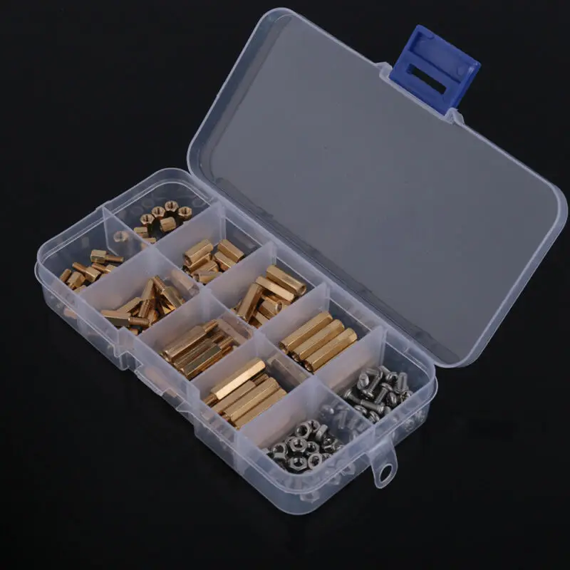 

120pcs M3 Male Female Brass Nut Standoff Spacer Hex Screws Assorted Kit With Box