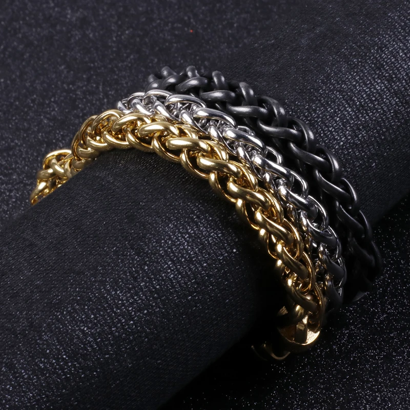 

8MM Mens Friendship Bracelets 2020 Gold-Color Stainless Steel Chain Link Bracelet Men Best Friend Bracelete Biker Jewelry