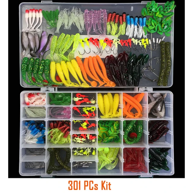 301PCs/Box Jigging Wobbler Fishing Lure Set Mixed Soft Lures Bait