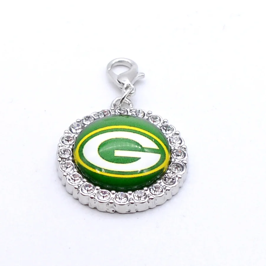 Серебряные подвески, стразы, амулеты Green-Bay Packers, амулеты для браслета, ожерелья для женщин, мужчин, фанатов футбола, Paty Fashion - Окраска металла: Золотой цвет