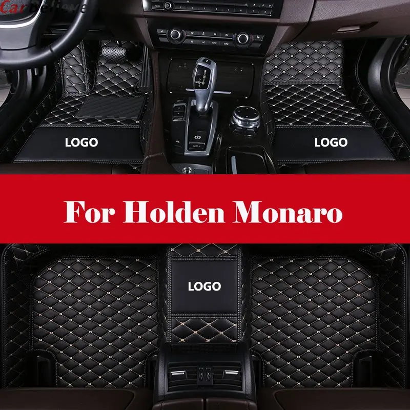 

Car Floor Mats Carpet Leather Floorliner Water&Dust-Proof Protector Floor Mats Waterproof Mat+LOGO For Holden Monaro