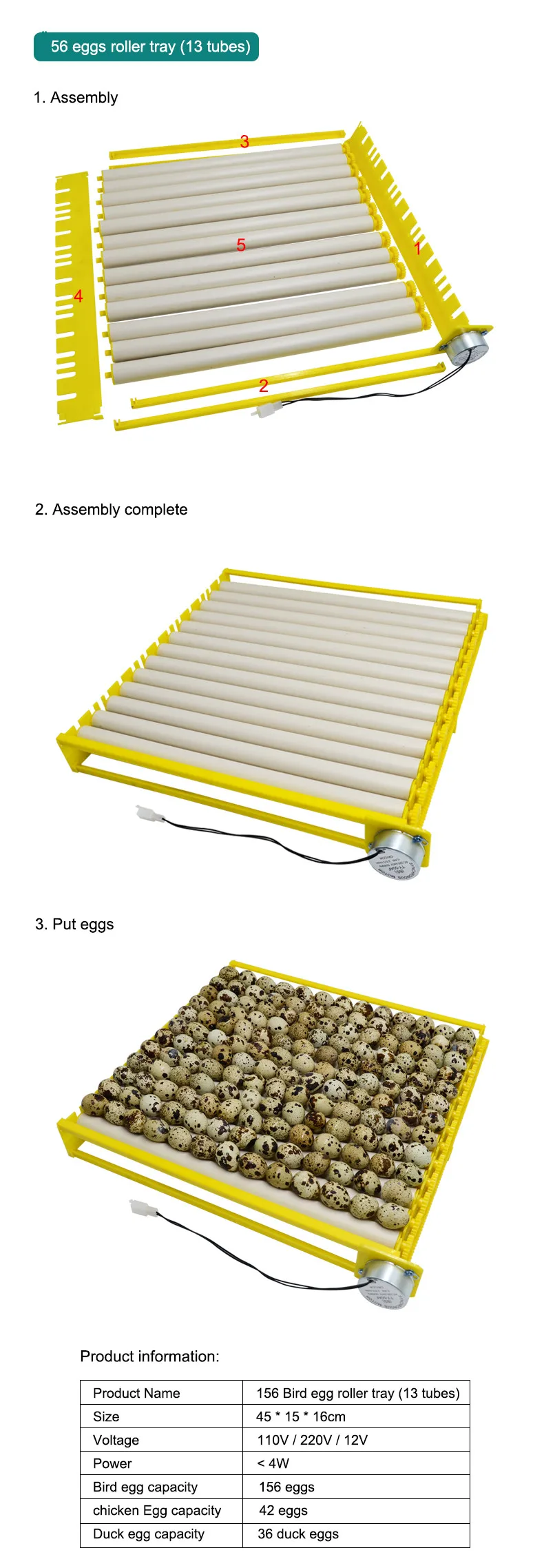 Automatic Rolling Turning Egg Tray