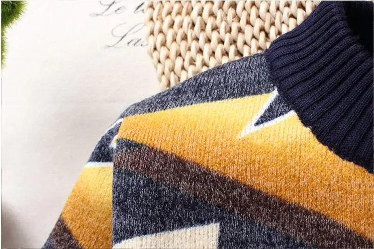 Новое поступление! Осенне-зимний свитер для мальчиков; золотой кашемировый и бархатный утепленный детский свитер