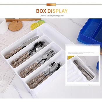 

Kitchen Drawer Organizer Tray Spoon Forks Cutlery Separation Storage Rack Storage Box Portable Cutlery Storage Organizer 1/2pc