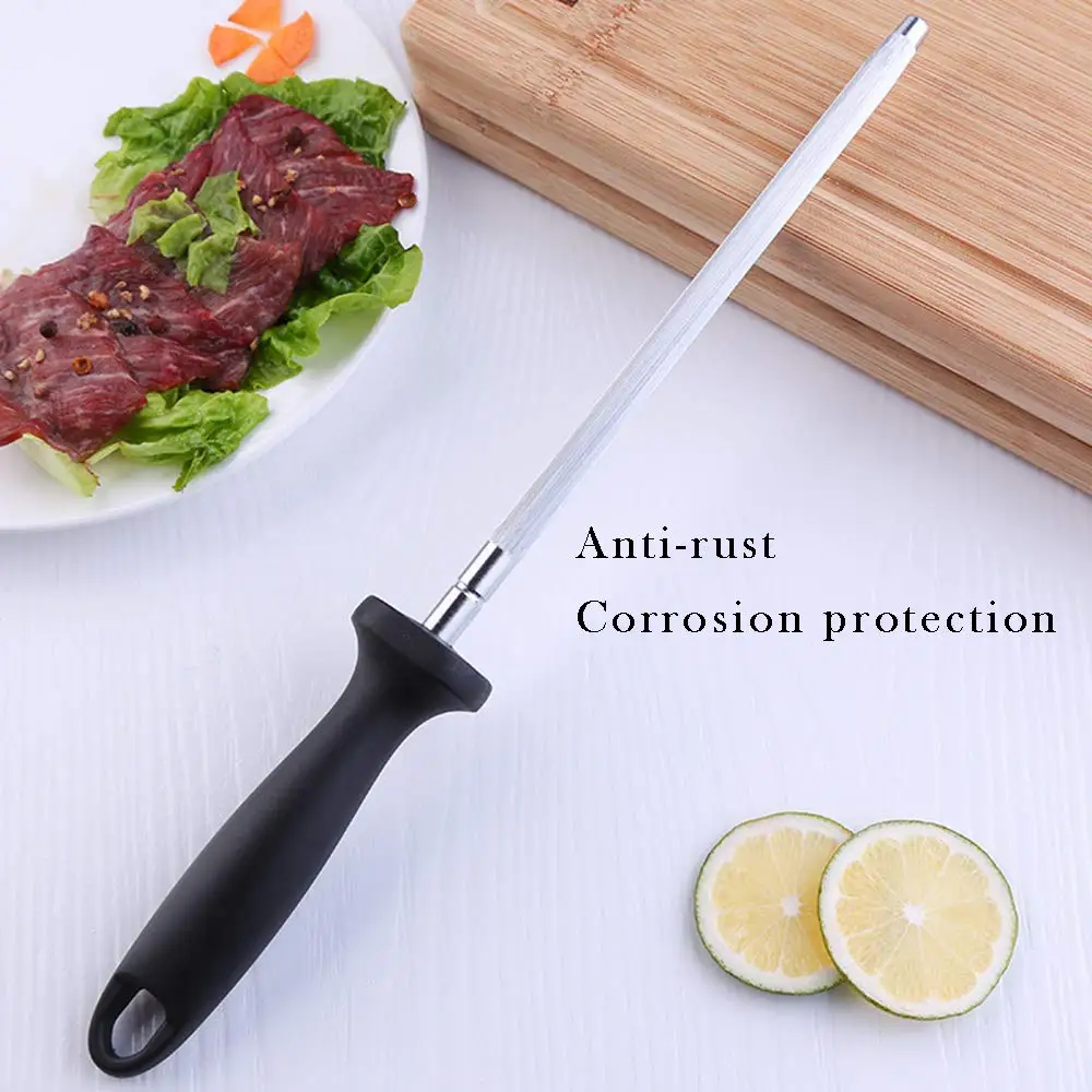 

ERMAKOVA Knife Honing Steel Rod Knife Professional Carbon Steel Sharpening Steel Rod Knife Sharpener Rod for all Knifes