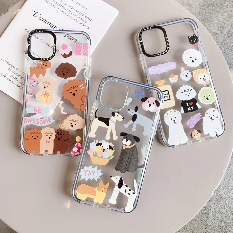 ORYKSZ Lovely Cartoon Dog Shockproof TPU Phone Case For iPhone 11 Pro Max 7 8 Plus X XR XS Back Cover Coque | Мобильные телефоны и