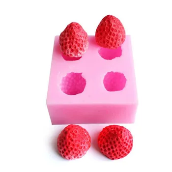

Cute 3D Strawberry Silicone Mold Fruit Mold Cake Decoration Fondant Dollhouse Cotton Candy Resin Clay Mold Droshipping