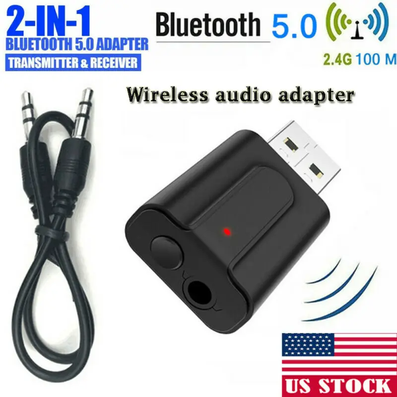 US 3.5mm USB Wireless Bluetooth 5.0 Music Audio Stereo Receiver Adapter Dongle | Электроника