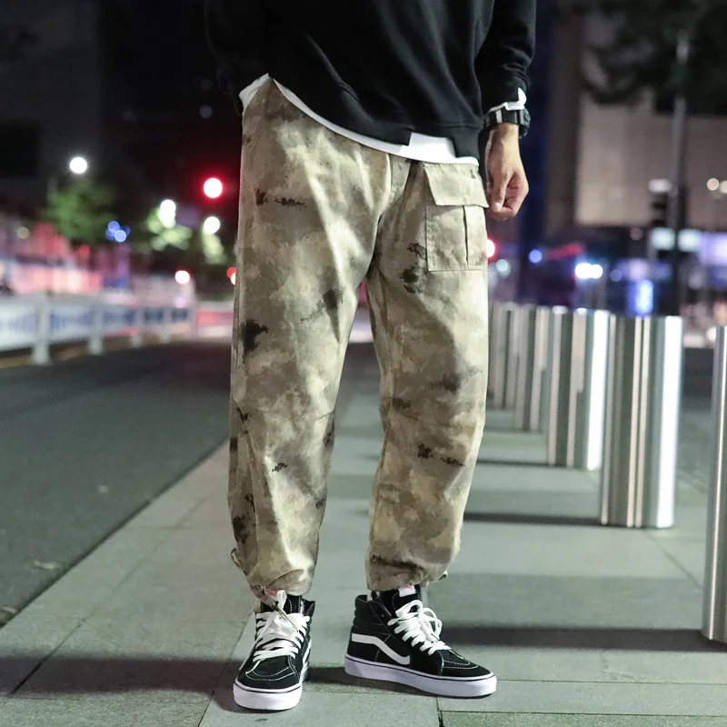 

Large Size 2019 Autumn Night View Japanese-style Large Size Origional Men's Workwear Capri Beam Leg Casual Pants M-5xl