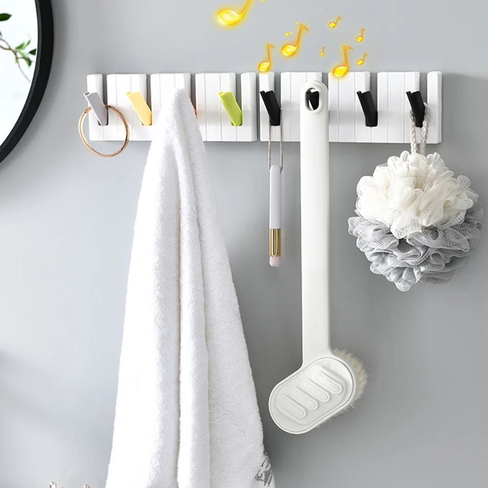 Wall Mounted Hanger Hook Piano Keyboard Clothes Coat Bag Key Hat