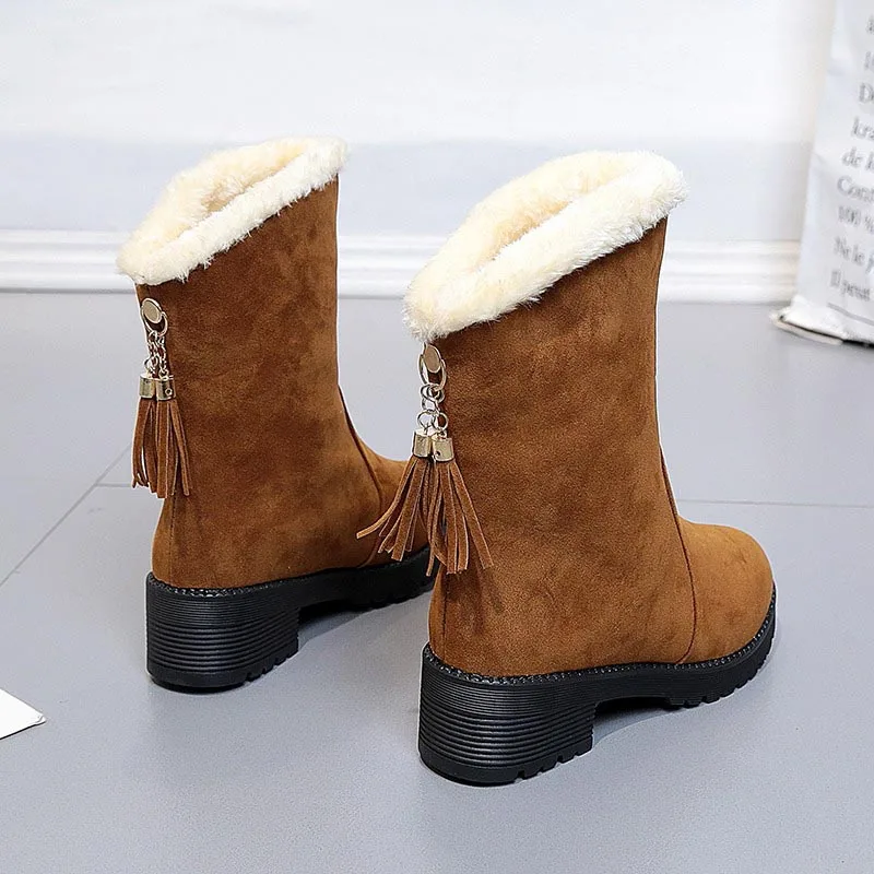 Зимние ботинки женские Нескользящие осенне зимние Теплые ботильоны на меху для