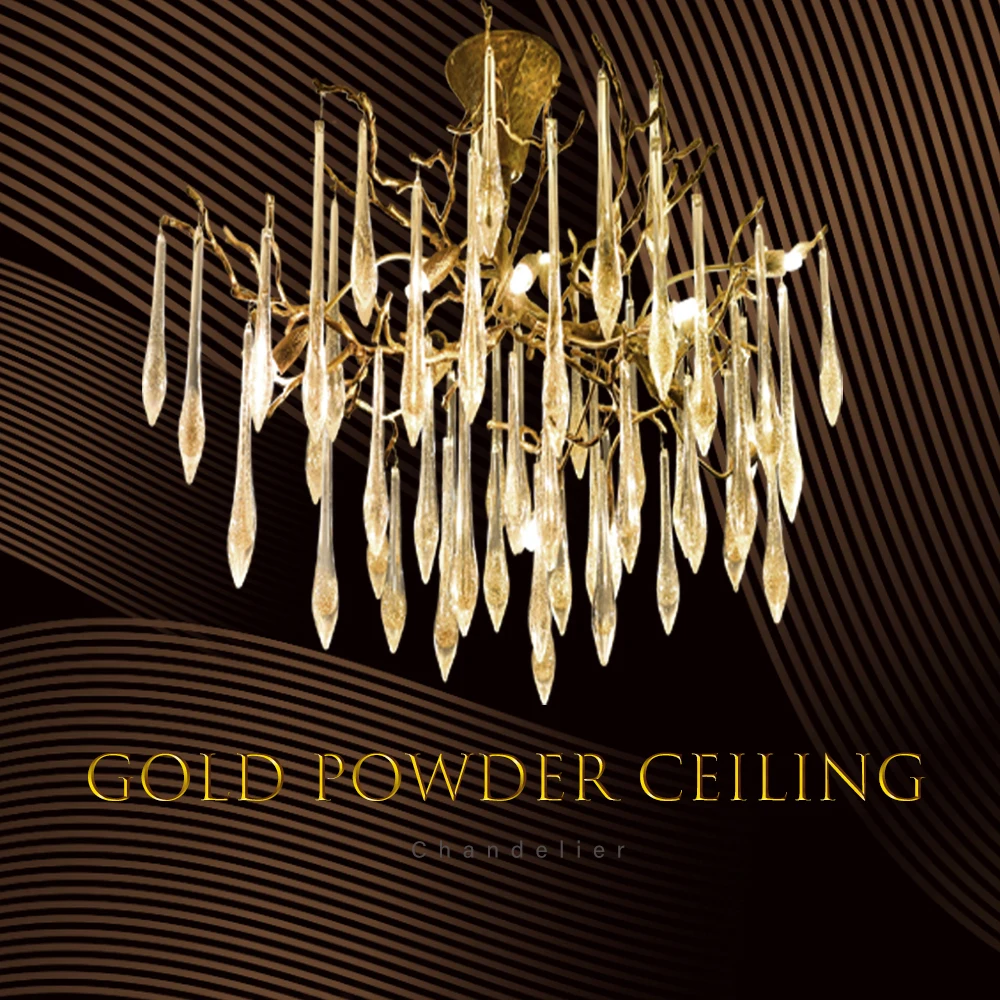 

Post-modern Ceiling Lights for Living Room Bedroom LED Copper Crystal Lamp Restaurant Lighting Fixtures Chandelier Vintage