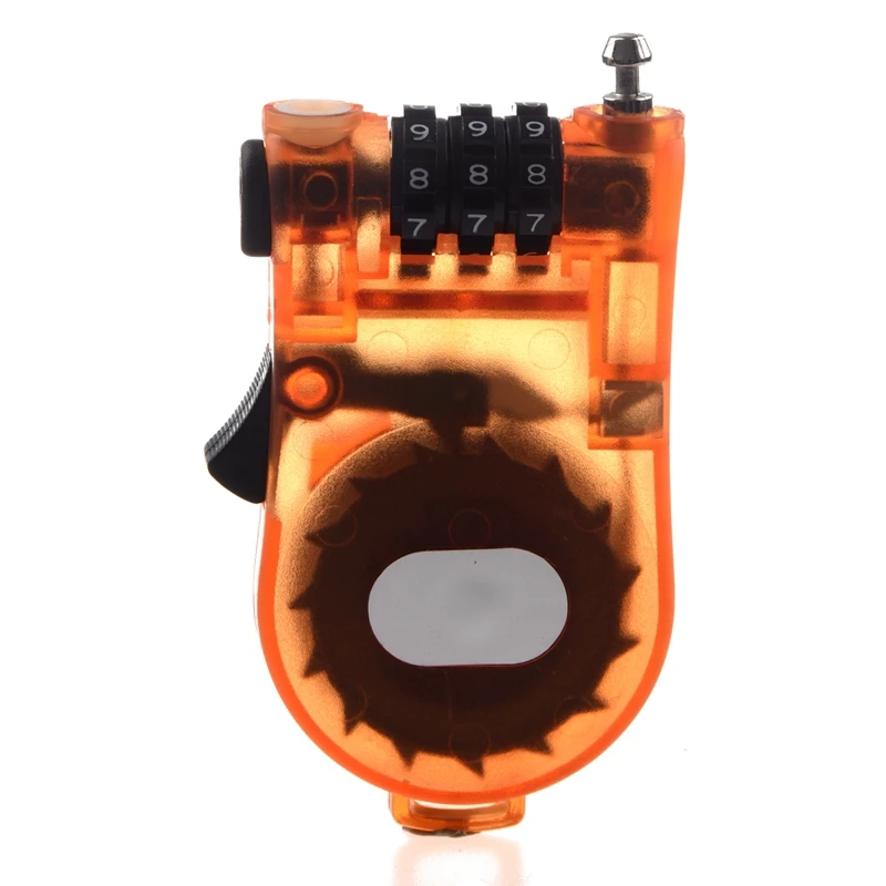 3 Feet Cable Lock Retractable Combination for Luggage Cycling- Orange