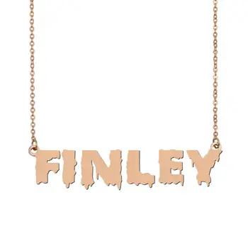 

Finley Name Necklace , Cool Bloody Art Name Necklace for Halloween and Santa's Day Jewelry Gift for Kids Boys Girls